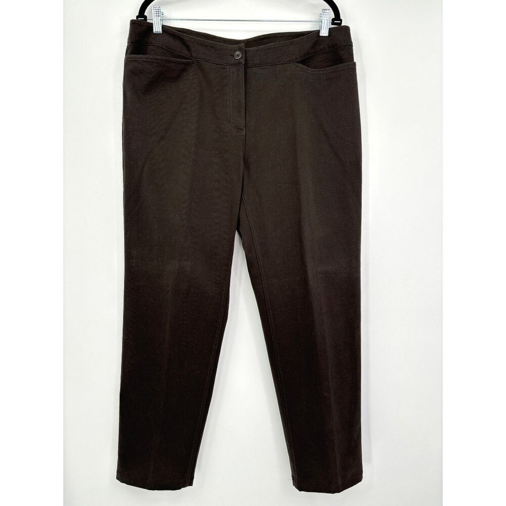 Eileen Fisher Trouser Soft Brushed Pant Brown Large